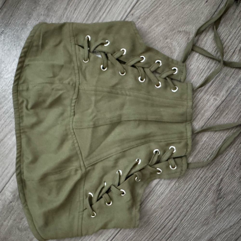 Olive Lace-Up Women's top